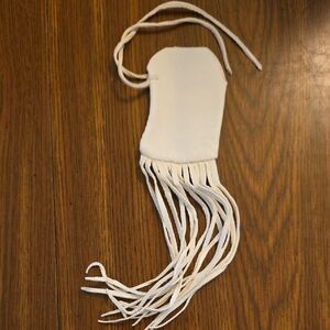 White Fringe Leather Medicine Pouch